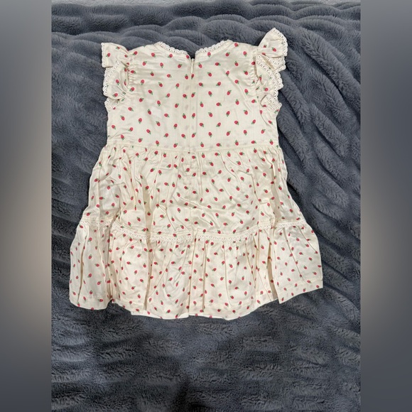 Charming Strawberry Print Kids Dress - Picture 4 of 4